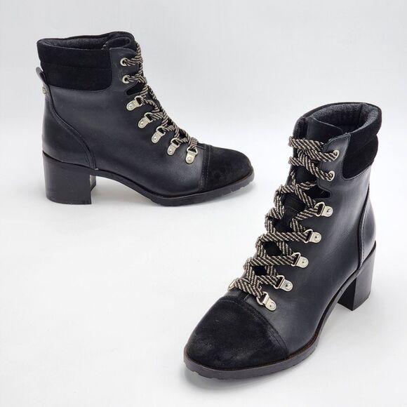 Sam Edelman Manchester Lace Up Heeled Ankle Booties Size 7 - Picture 1 of 10